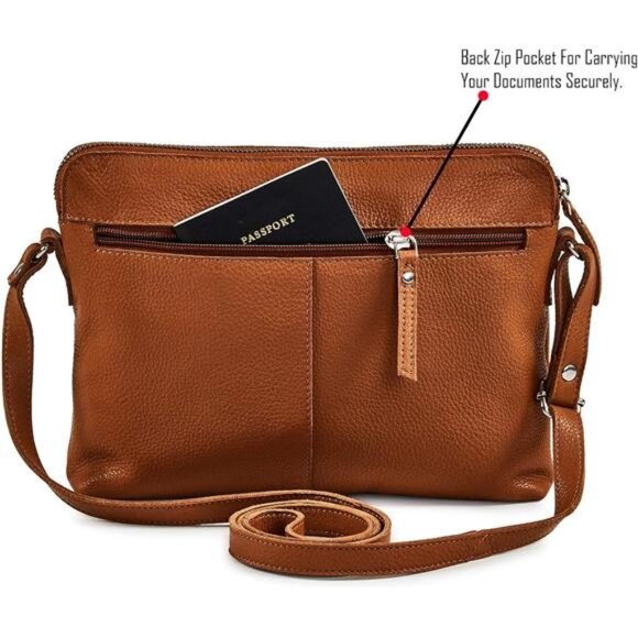 Wise Owl Accessories Small Soft Pebbled Real Leather Crossbody Handbags - Picture 4 of 7